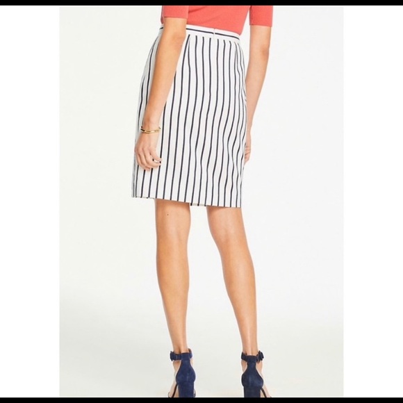 Ann Taylor Striped Cotton Faux Wrap Skirt Size 6 - Picture 4 of 16